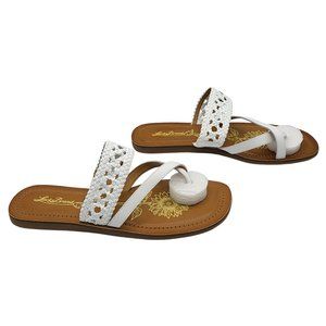 Lucky Brand Shoes Womens Size US 9.5M EUR 41 Sandals Beckery Woven Flat White